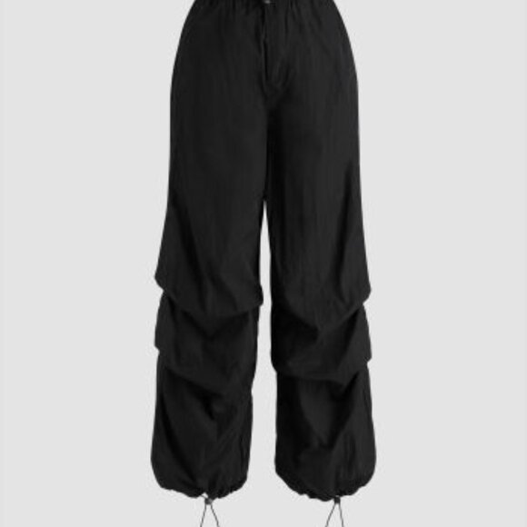 Cider drawstring baggy joggers with drawstrings in black cotton/polyamide - Picture 1 of 12